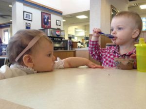 toddler eating ice cream