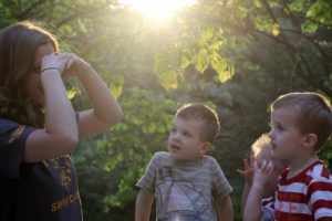 girl and kids