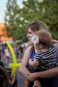 woman holding baby