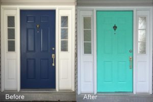 before and after painting front door