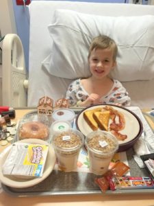 breakfast in bed at children's medical hospital