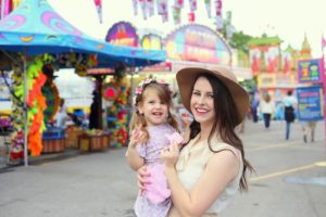 carnival girls with pink cotton candy