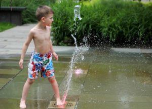 splashing water summer fun